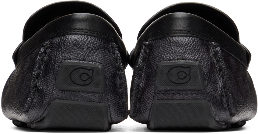 Coach 1941 Black & Grey Leather Coin Driver Loafers Coach 1941