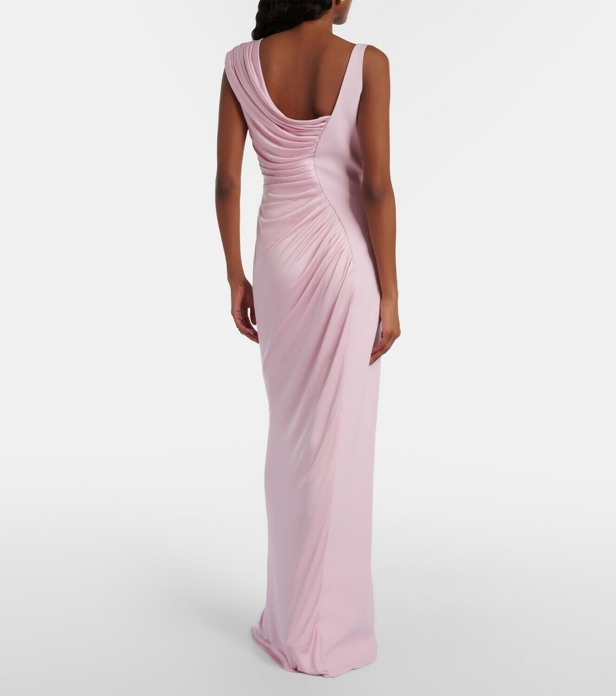 Versace Draped one-shoulder ruched gown