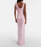 Versace Draped one-shoulder ruched gown