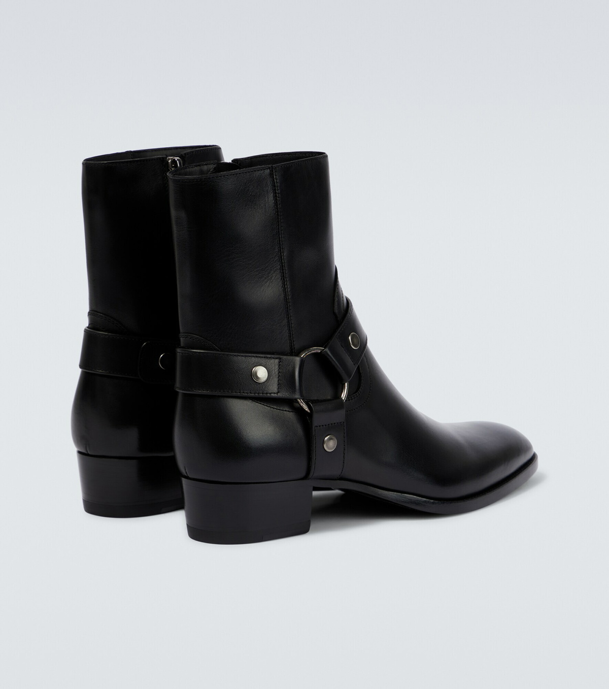 Saint Laurent - Wyatt Harness leather ankle boots Saint Laurent
