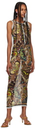 Jean Paul Gaultier Yellow & Beige 'The Butterfly' Maxi Dress