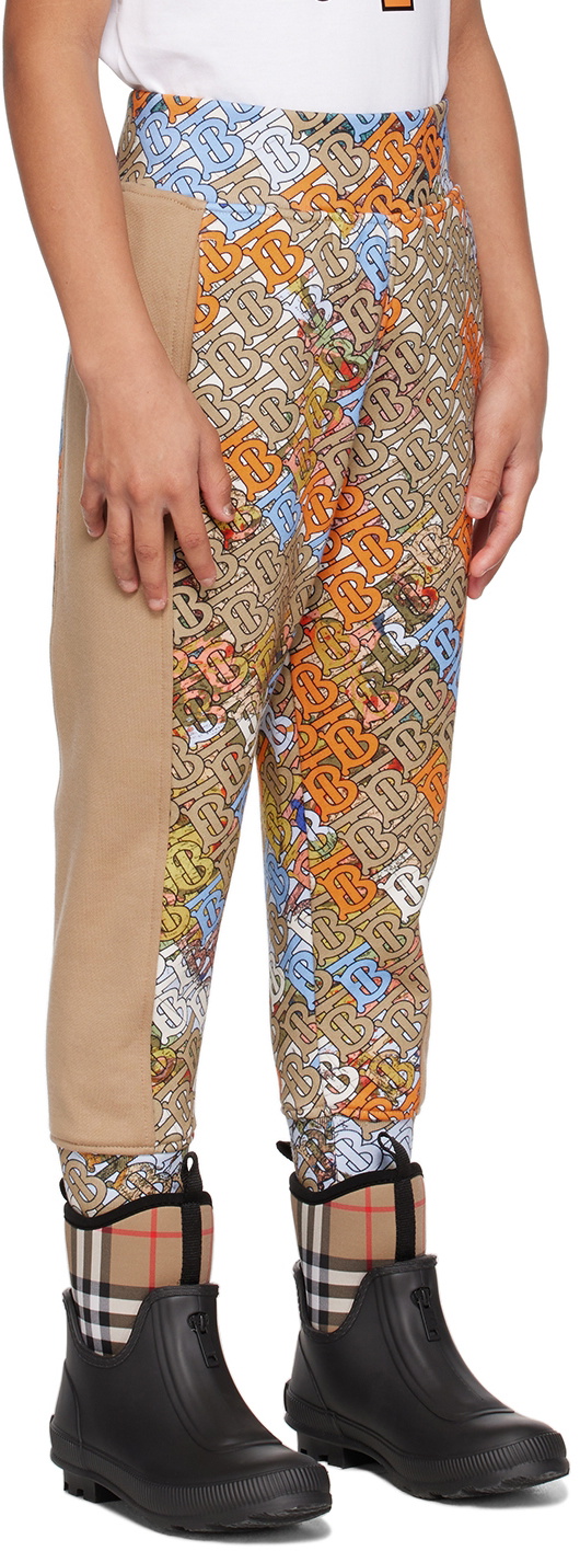 Burberry Kids Beige Monogram Map Lounge Pants
