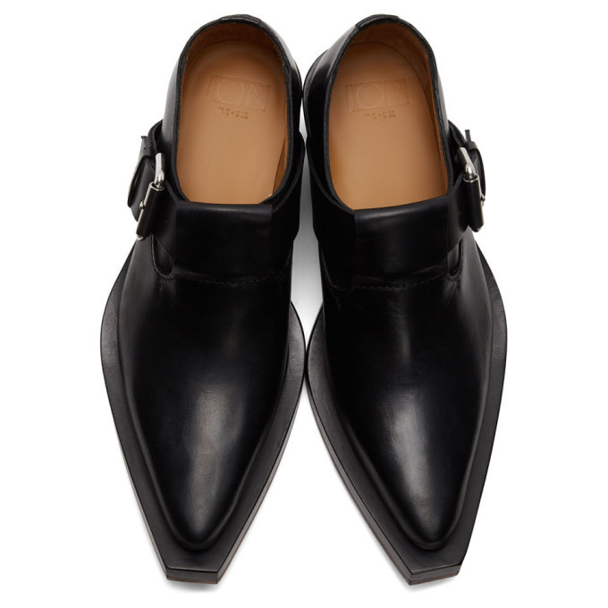 ION Black Buckle Loafers