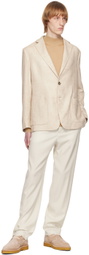Agnona Off-White Drawstring Trousers