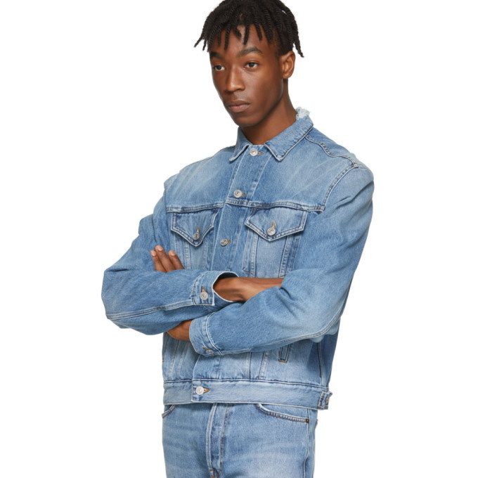 Balenciaga Denim Bb Monogram Jacket in Blue for Men