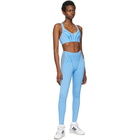 adidas x IVY PARK Blue Monogram Medium Support Zip-Up Sports Bra