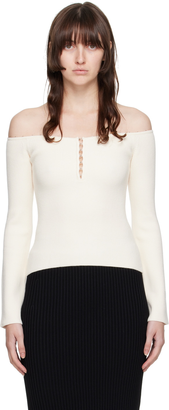 helmut lang off the shoulder top