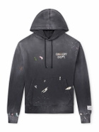 Gallery Dept. - Logo-Print Paint-Splattered Cotton-Jersey Hoodie - Gray