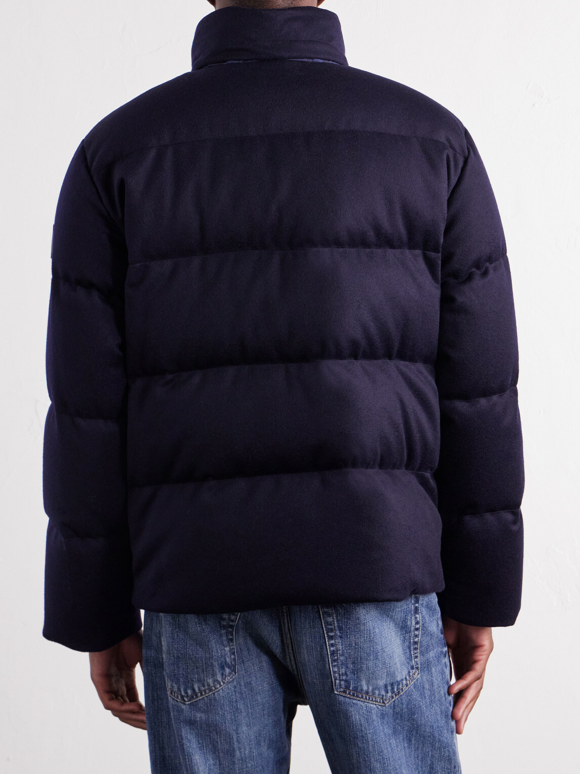 Burberry - Logo-Appliqué Quilted Cashmere Down Jacket - Blue