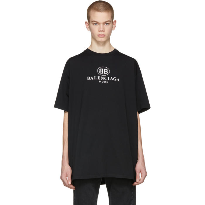 Balenciaga Black BB Mode T-Shirt Balenciaga