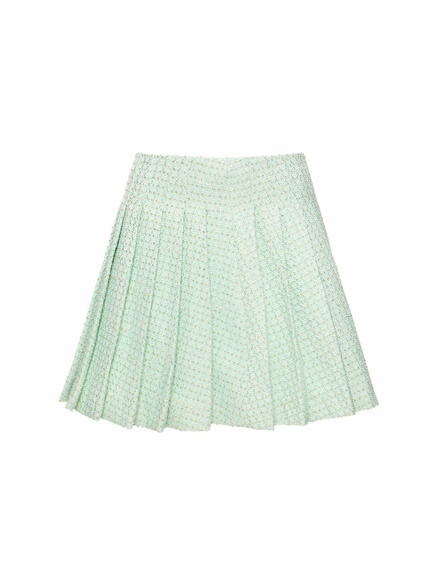 Photo: SELF-PORTRAIT - Pleated Bouclé Mini Skirt