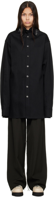 Photo: AIREI Black Handstitched Big Denim Jacket