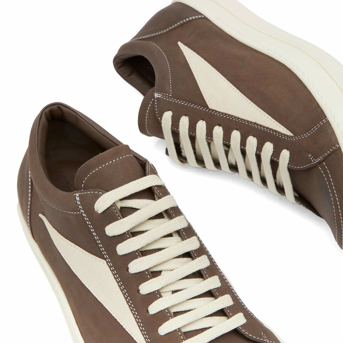 Rick Owens Men's Vintage Nubuck Sneakers in Fawn/Milk/Milk Rick Owens