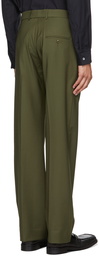 Martine Rose Khaki Wool Relaxed Trousers