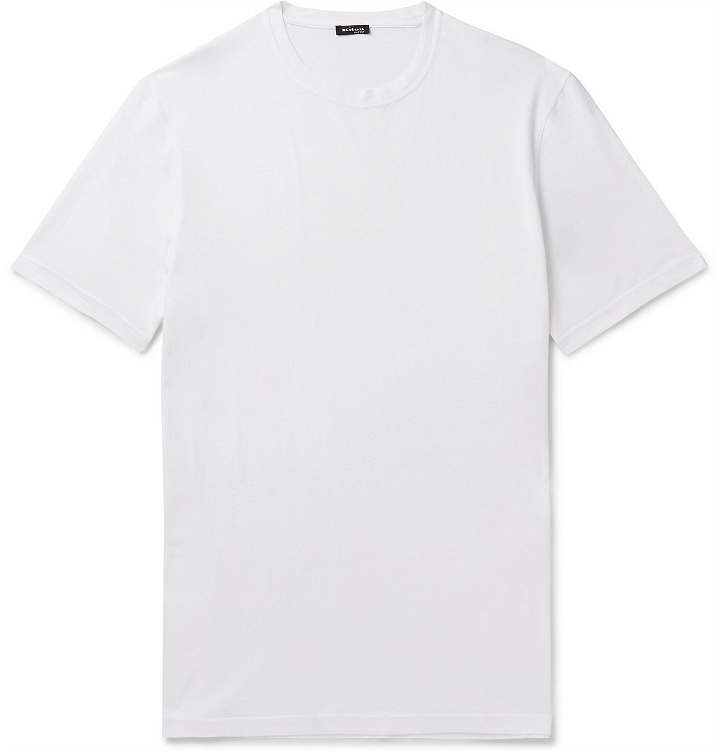 Photo: Kiton - Cotton and Cashmere-Blend T-shirt - White