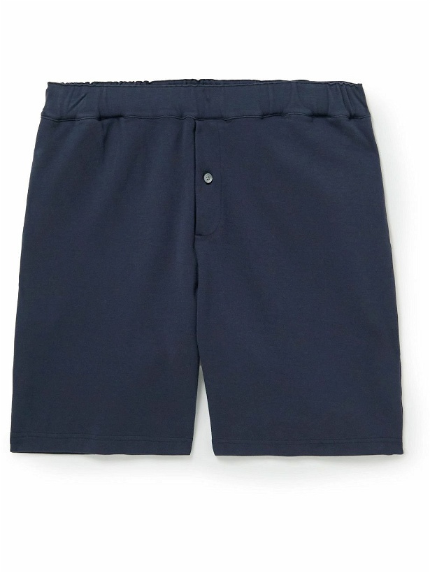 Photo: Mr P. - Cotton-Jersey Pyjama Shorts - Blue