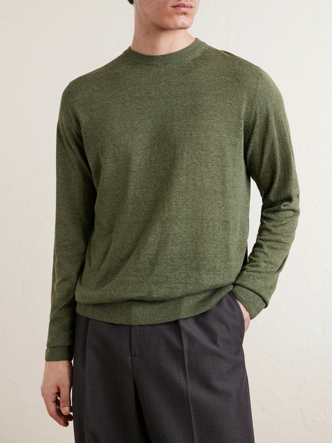 PIACENZA 1733 - Silk and Linen-Blend Sweater - Green