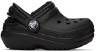 Crocs Baby Black Classic Lined Clogs
