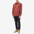 Nudie Jeans Co Men's Nudie Filip Plaid Check Shirt in Red