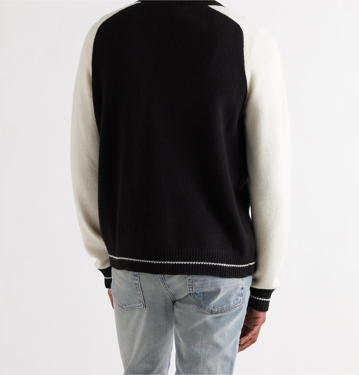 AMIRI - Varsity Logo-Appliquéd Embroidered Cashmere Cardigan