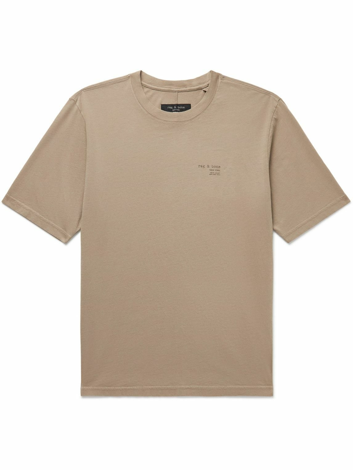 Photo: Rag & Bone - 425 Logo-Print Cotton-Jersey T-Shirt - Brown