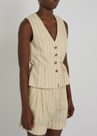 Rag & Bone Paulette Pinstriped Woven Vest White