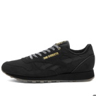 Reebok x The Streets by END. Classic Leather Sneakers in Black/Gold Metallic/White