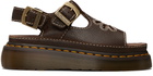 Dr. Martens Brown Dunnet Flower Full Grain Leather Sandals