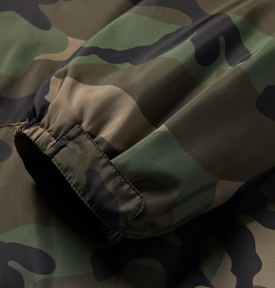 Valentino Camouflage Print Windbreaker Jacket in Green for Men