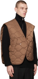 Solid Homme Brown Quilted Vest