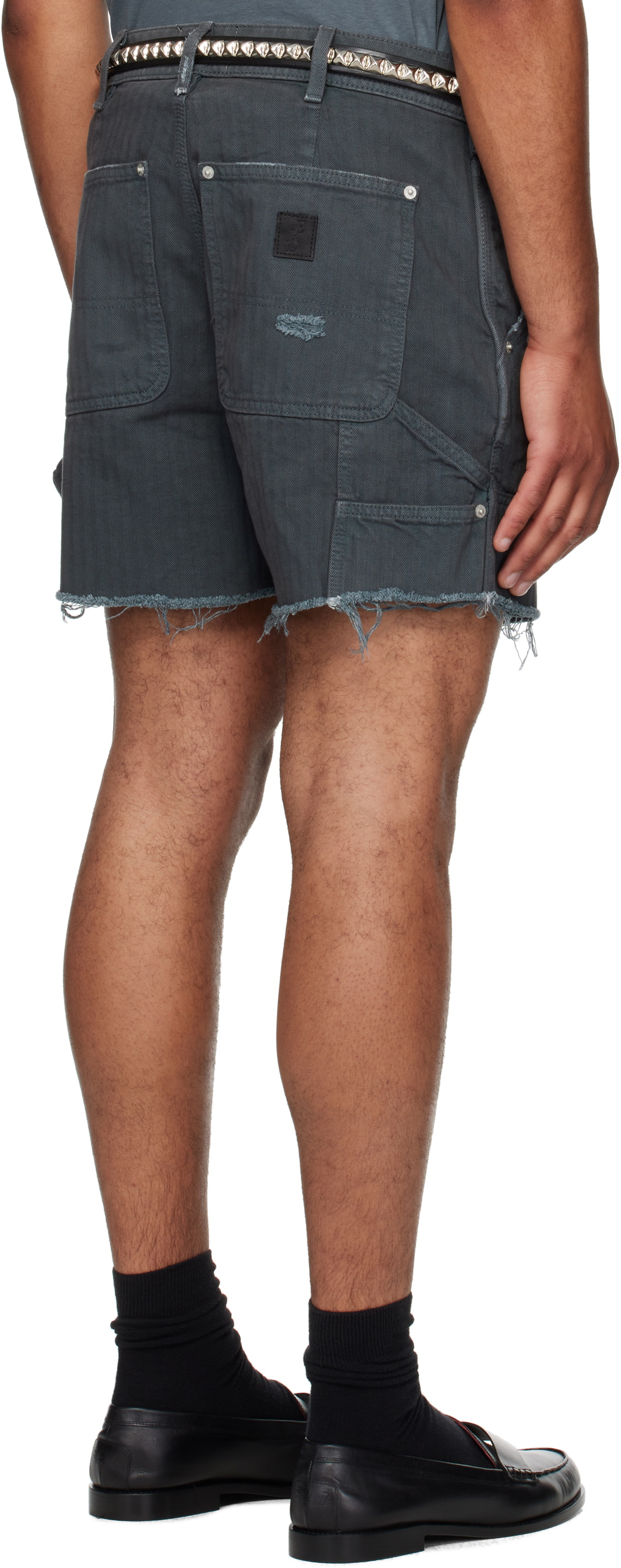 Enfants Riches Déprimés Black Double Knee Paint Shorts