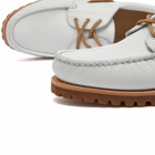 Timberland Men's Authentic 3 Eye Classic Lug Shoe in White Full Grain