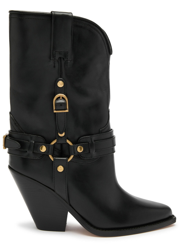 Photo: Isabel Marant étoile Lyka 90 Leather Mid-calf Boots Black