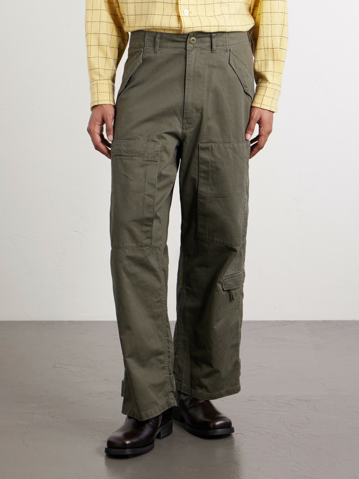 Human Made - Cotton Wide-Leg Pants Trousers - Green