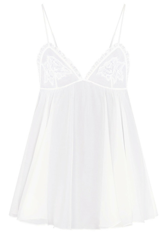Photo: Skims Lace Silk Babydoll Dress Ivory