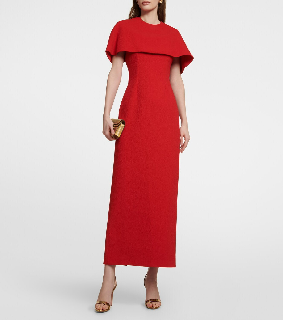 EMILIA WICKSTEAD ワンピース Elham cape crepe midi 803543 Emilia Wickstead Elham cape crêpe midi dress Emilia Wickstead