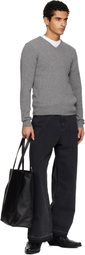 TONYWACK Black Embossed Leather Tote