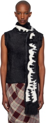 Charles Jeffrey LOVERBOY Black Fluffy Scarf Vest