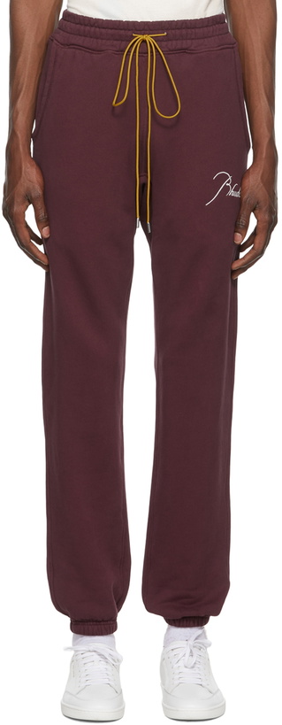 Photo: Rhude Burgundy Cotton Lounge Pants