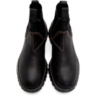 Prada Black Leather and Neoprene Chelsea Boots