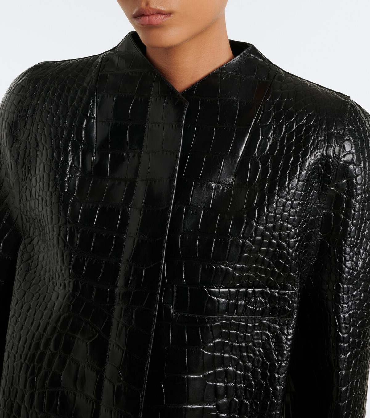 Khaite Sadie croc-effect leather coat