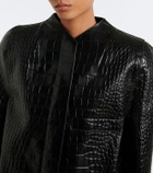 Khaite Sadie croc-effect leather coat