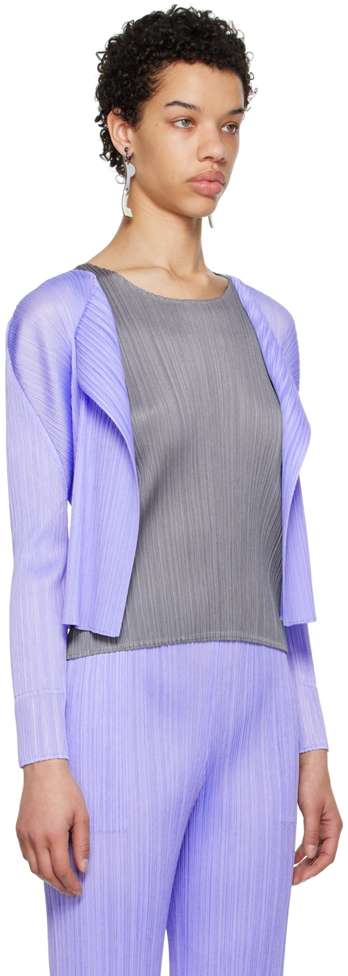 Pleats Please Issey Miyake Blue Monthly Colors May Cardigan Pleats