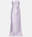 Solace London Kiki caped satin corset cocktail dress