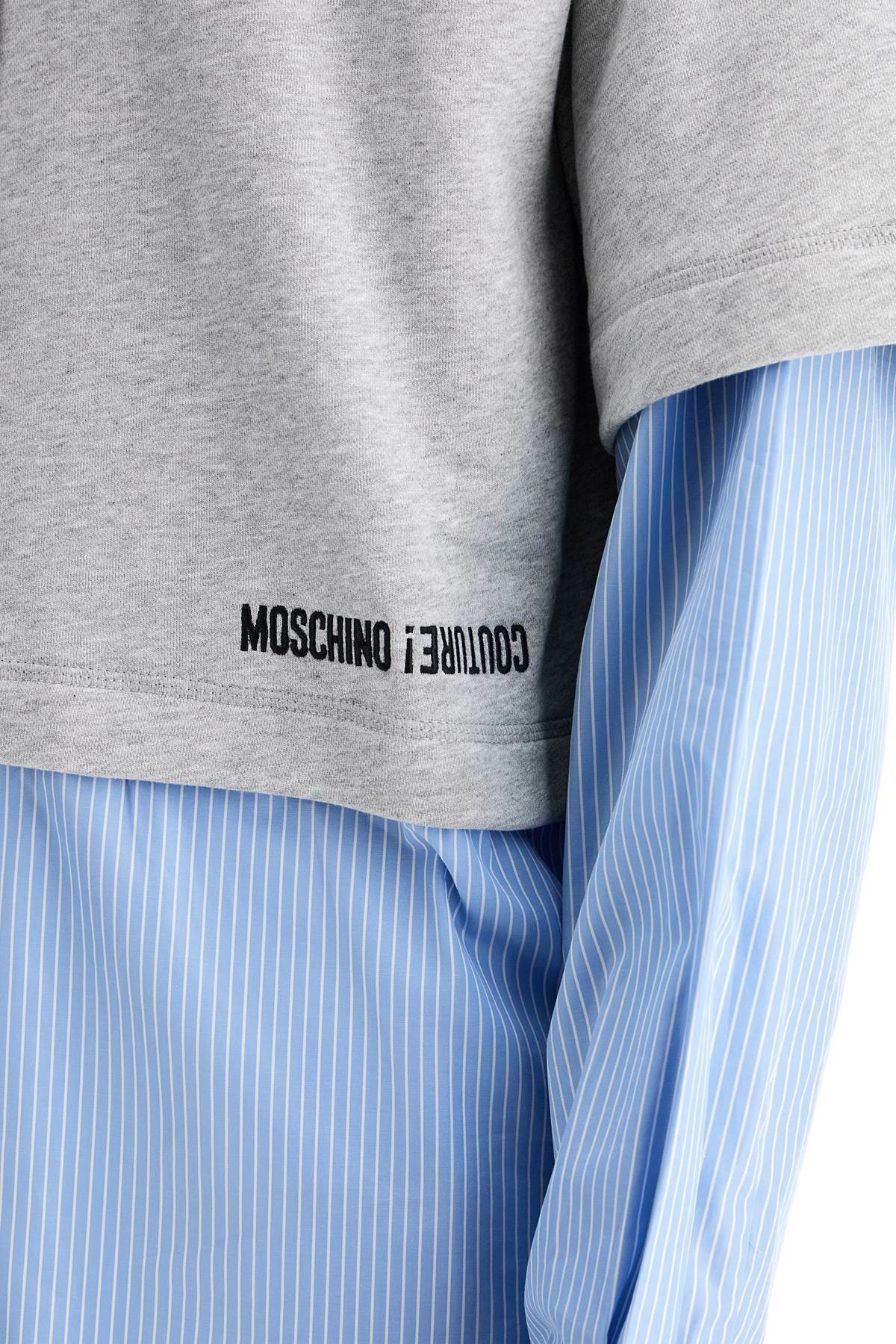 ◆MOSCHINO◆モスキーノ hybrid sweatshirt with shirt bottom MOSCHINO hybrid sweatshirt with shirt bottom Grey Moschino