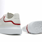 Alexander McQueen Men's Neoprene Canvas Tab Oversized Sneaker in White/Red