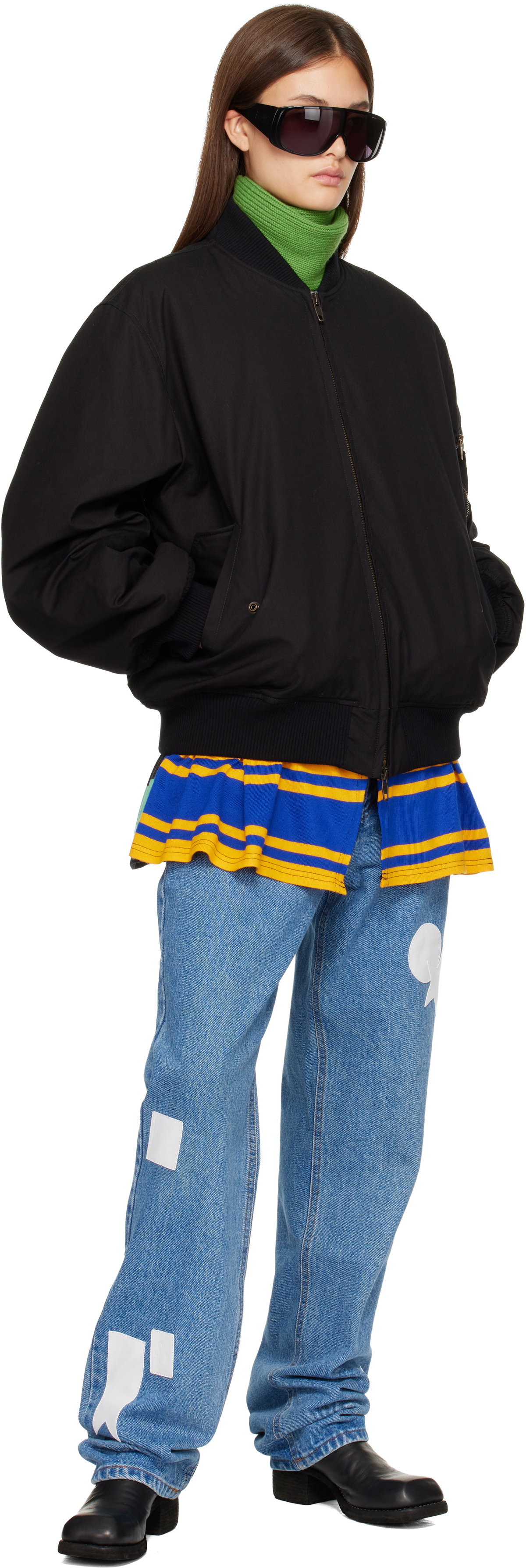 Stefan Cooke Black Rugby Skirt MA-1 Bomber Jacket