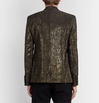 SAINT LAURENT - Slim-Fit Metallic Woven Blazer - Gold