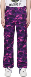 BAPE Purple Color Camo Cargo Pants