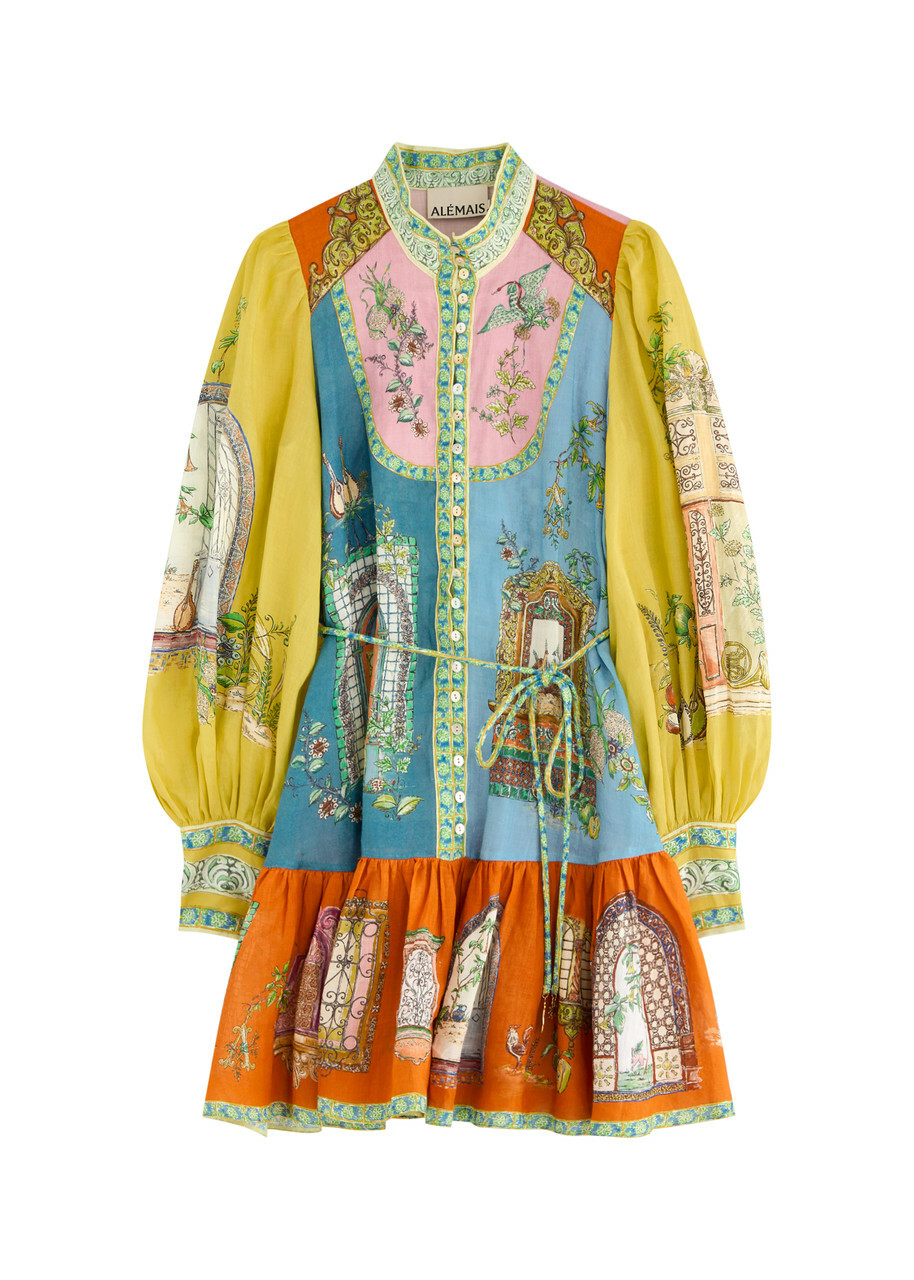 Alemais Monte Printed Ramie Mini Dress Multicoloured ALMAIS Alemais Monte Printed Ramie Mini Dress Multicoloured ALMAIS